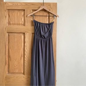 Gray Strapless Summer Dress